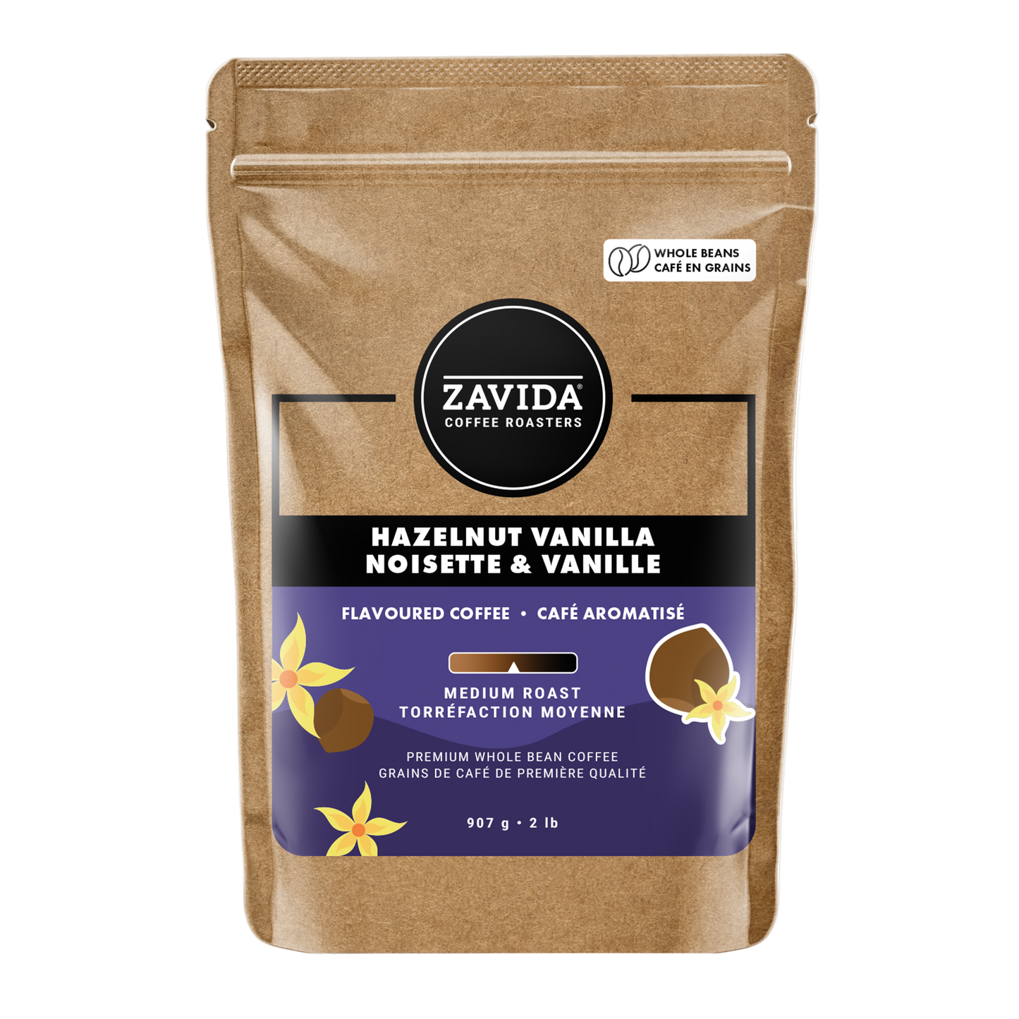 Cafea Zavida Hazelnut Vanilla - 907g boabe