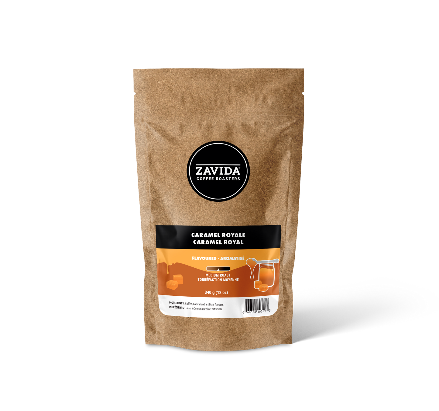Cafea Zavida Caramel Royale - 340g boabe