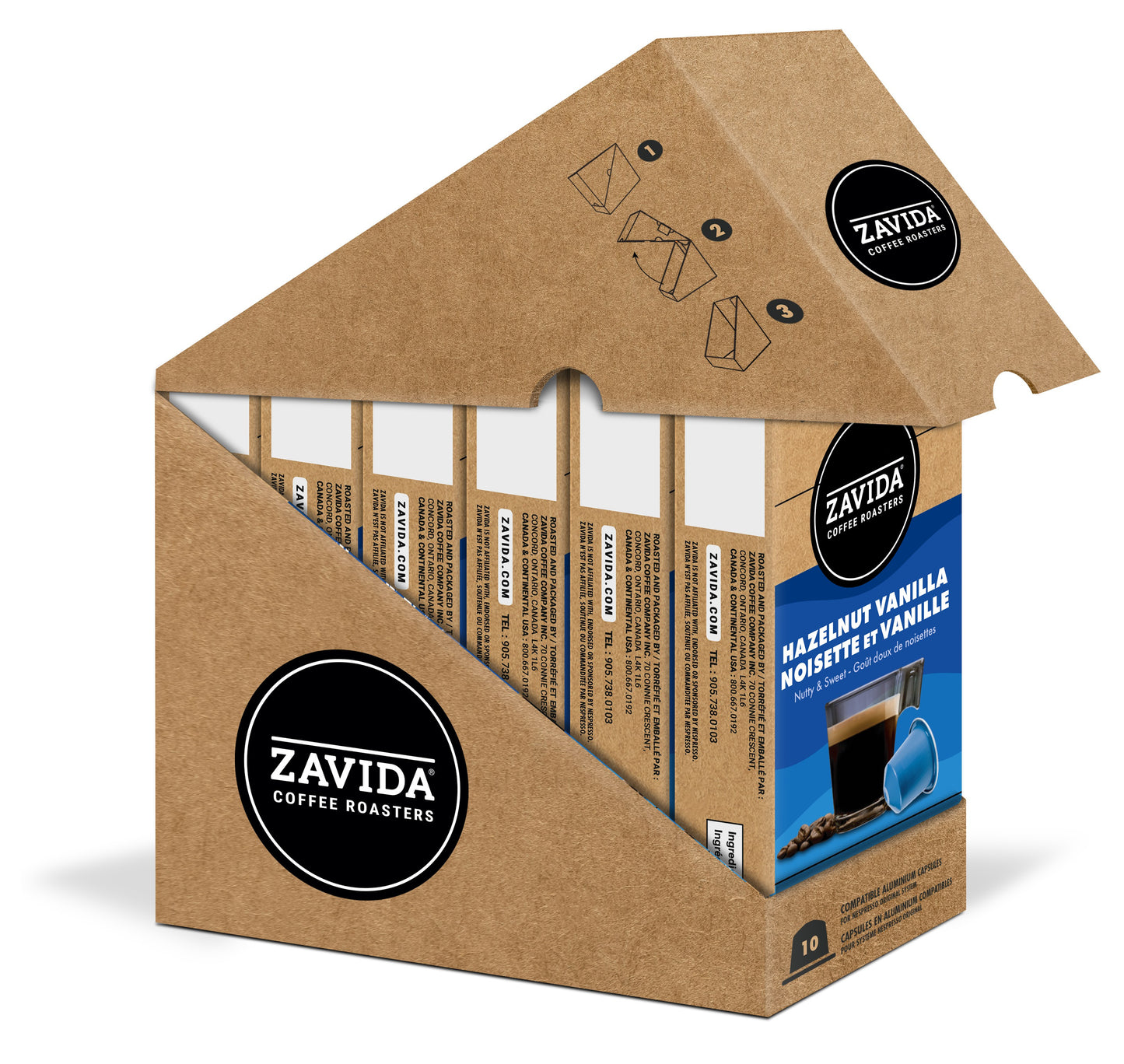 Kaffee Zavida Haselnuss Vanille - Kompatible Nespresso Kapseln, 10 Kapseln, 50g