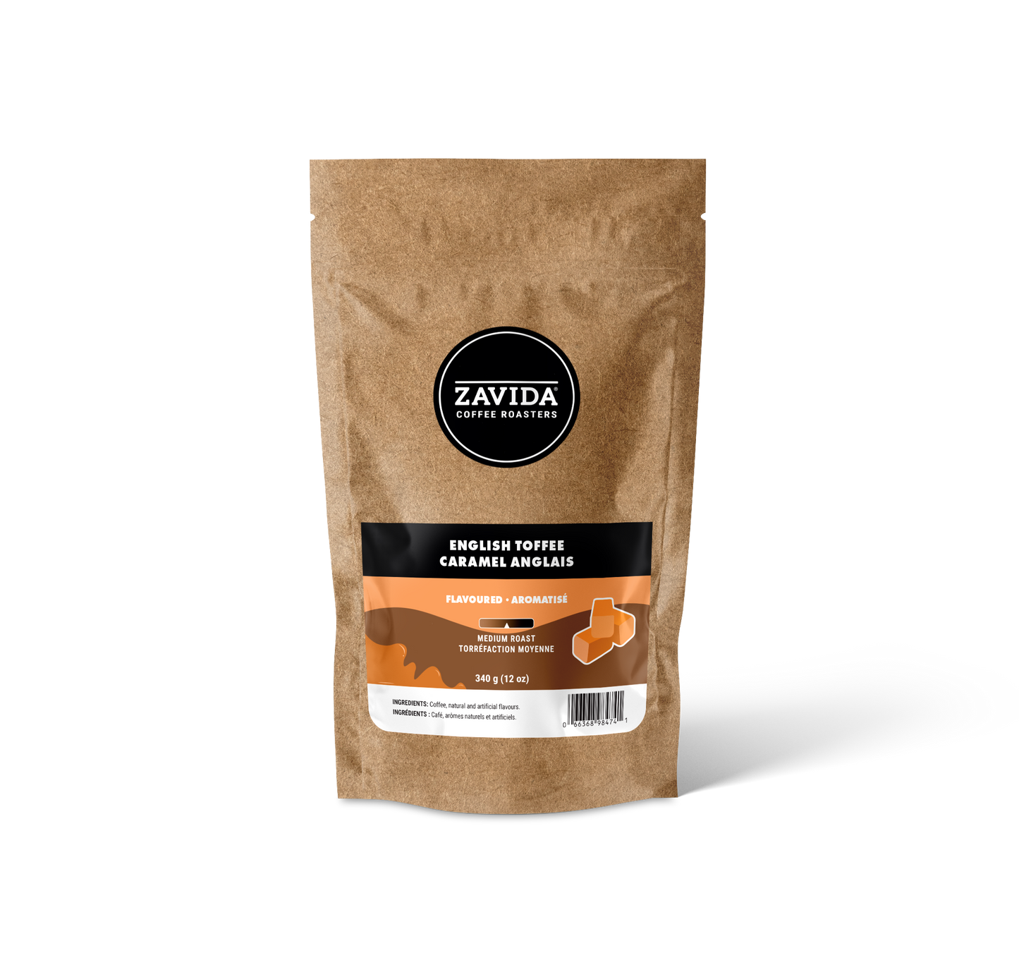 Cafea Zavida English Toffee - 340g chicchi